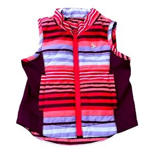 Gymboree Girls Zip Up Striped Vest Size 2T Navy Magenta, Gym Go Activewear